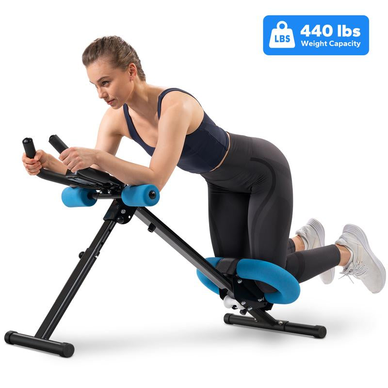 Merach Foldable Adjustable Ab Trainer with LCD Monitor - Comprehensive Home Gym Equipment for Core, Arm, Leg, and Glute Development, Ideal for Women's Fitness Routines